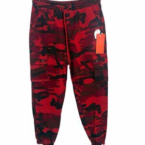 Camo Cargo Jogger, C'Est Toi, NEW with tag, Medium, RED